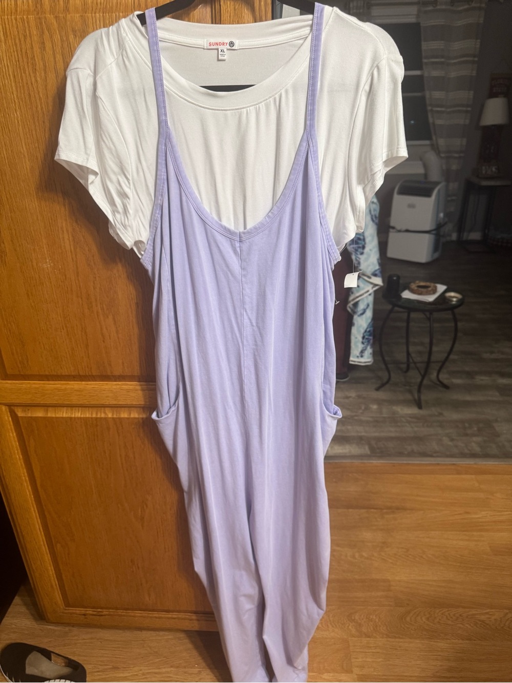 Sundry Light Lavender Sleeveless Romper